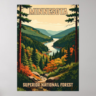 Poster Minnesota Forêt nationale supérieure V01