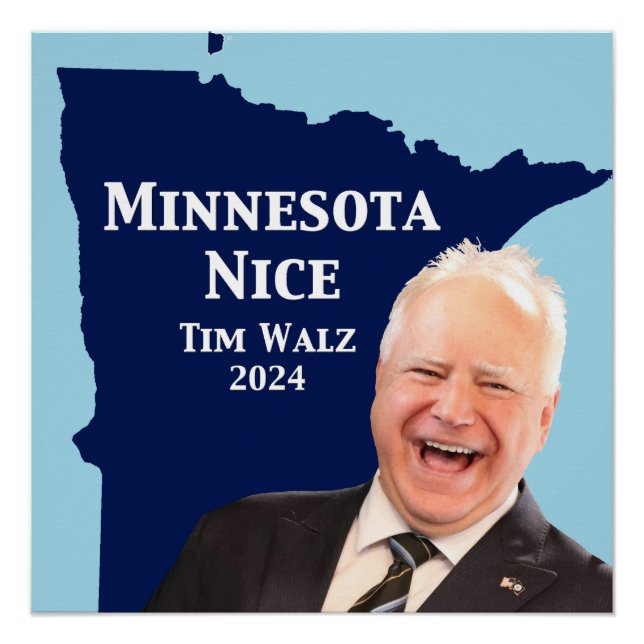 Poster Minnesota Nice Tim Walz (Devant)