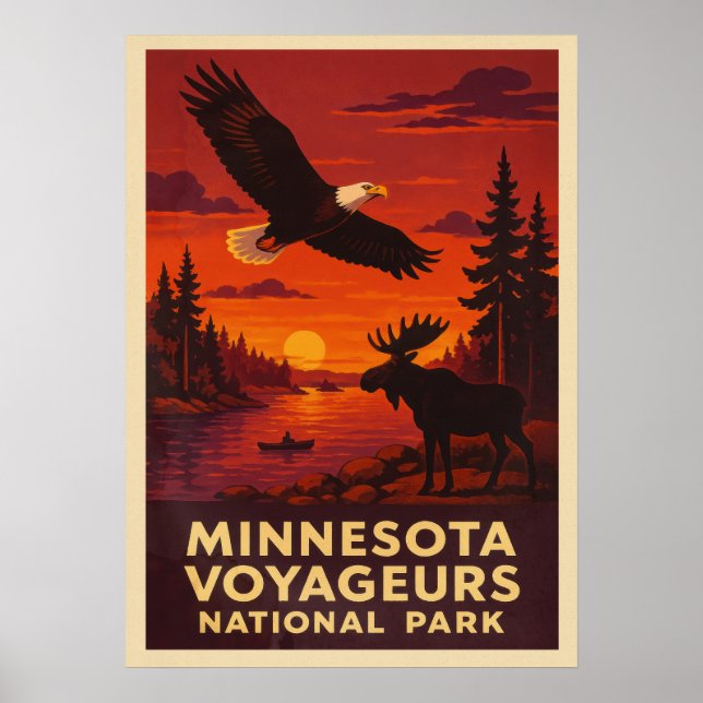 Poster Minnesota Voyageurs Parc National V02 (Devant)