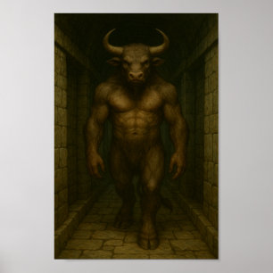 Poster Minotaure dans le Maze-Le Labyrinthe La légende vi