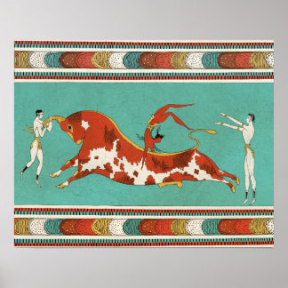 Poster Minotauro, le taureau de la Crète