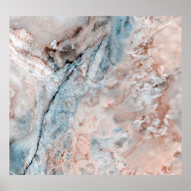 Poster Mint Emperador marbre, calcaire aqua (Devant)