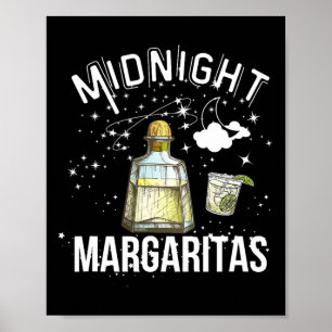 Poster Minuit Margaritas Fête Pour Halloween Witte Cute