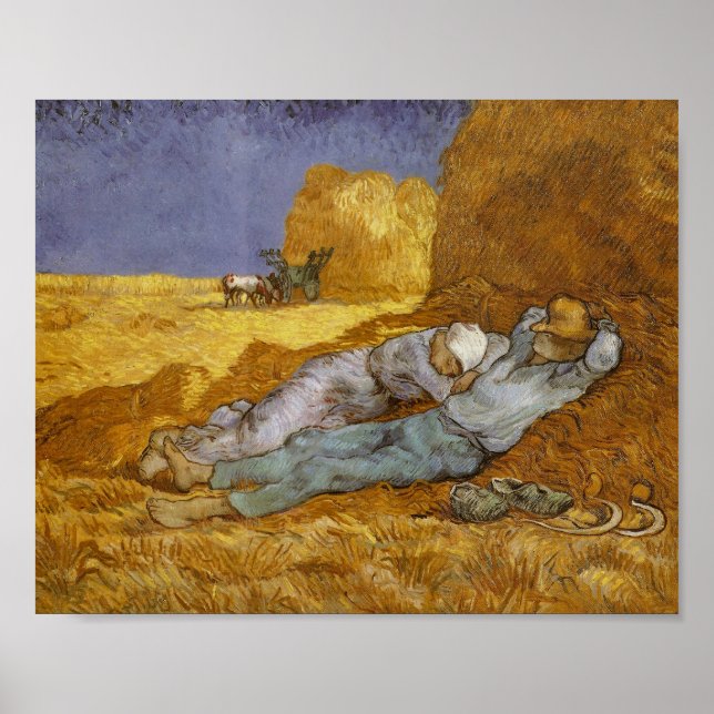 Poster Mion Repos from Work (Millet) Van Gogh Fine Art (Devant)