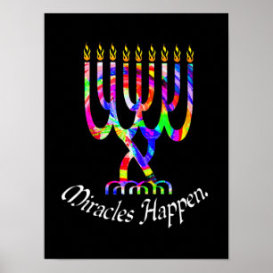Poster Miracles Happen Menorah