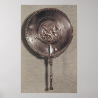 Miroir à main représentant Leda et le cygne