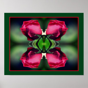 Poster Miroir de flexion rouge Rosebud Abstrait