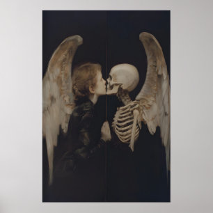 Poster Miroir de l'ange gothique, réflexion, art de squel