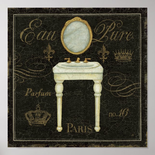 Poster Miroir vintage et évier (Devant)