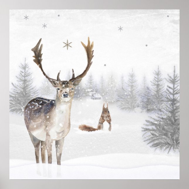 Poster mis hert en eekhoorn (Devant)