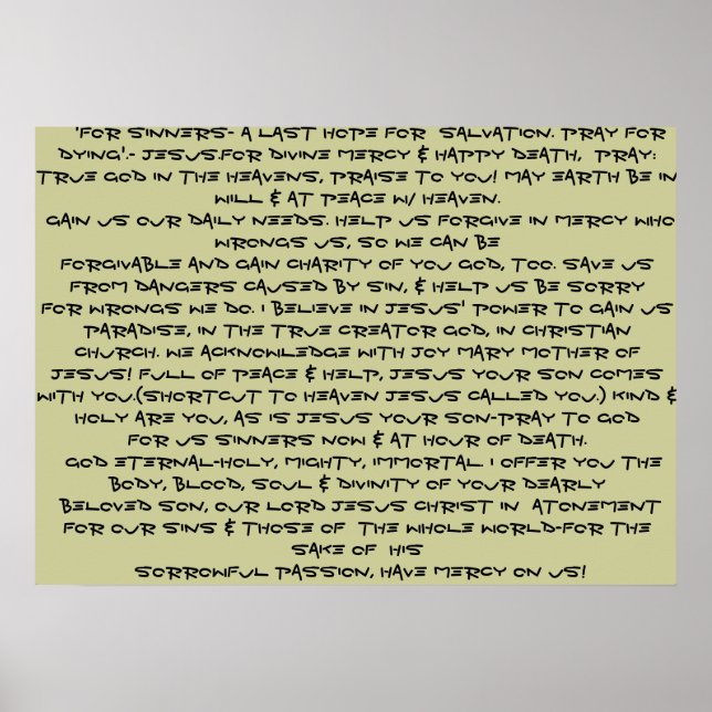 Poster Miséricorde divine de l'affiche de prière de Jésus (Devant)