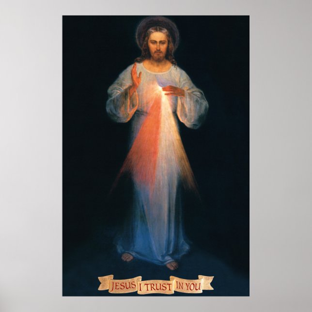 Poster Miséricorde divine, Saint Faustina, Jésus Je fais  (Devant)