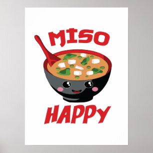 Poster Miso Happy Funny Food Kawaii