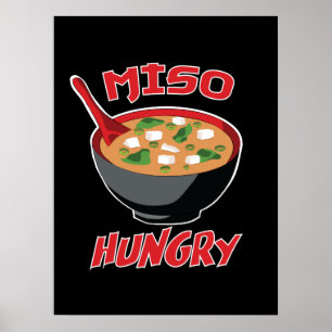 Poster Miso Hungry Funny Food Kawaii
