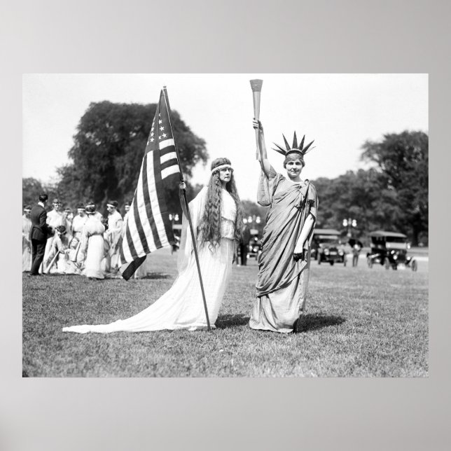 Poster Miss Columbia et Lady Liberty : 1919 (Devant)