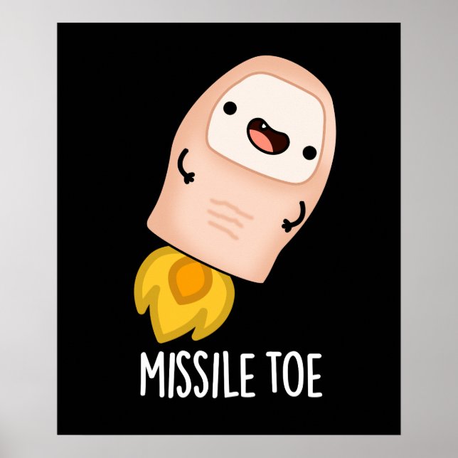 Poster Missile Toe drôle Mistletoe Pun Dark BG (Devant)