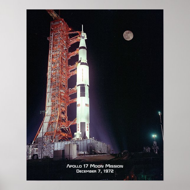 Poster Mission Apollo 17 Moon (Devant)