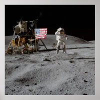 Mission Apollo Moon, astronaute et drapeau américa