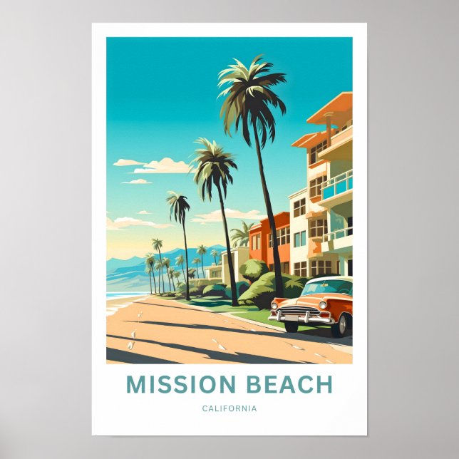Poster Mission Beach Californie - Imprimer (Devant)