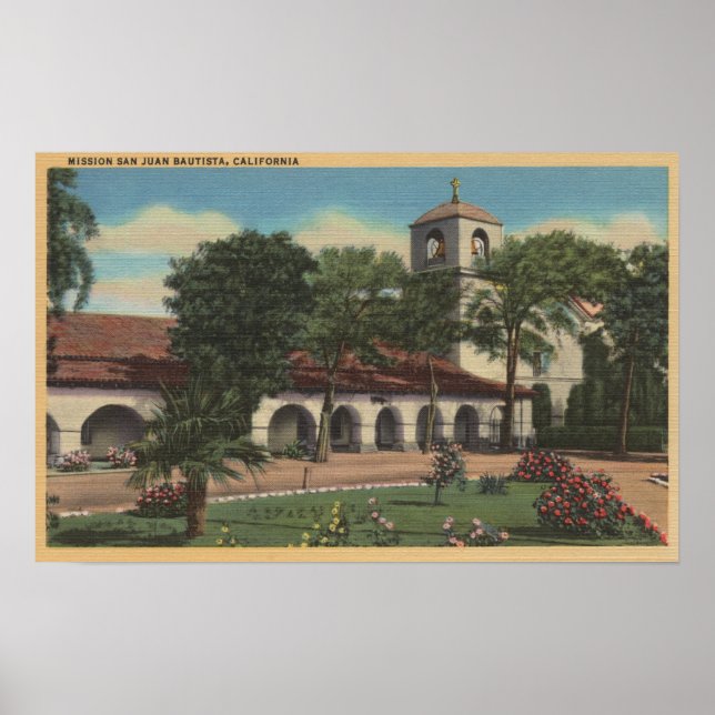 Poster Mission San Juan Bautista, Californie (Devant)