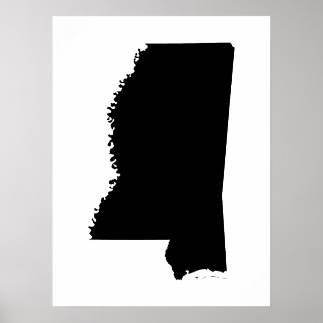 Poster Mississippi en noir et blanc (Devant)