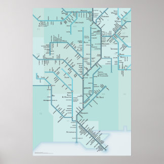 Poster Mississippi inférieur 20 po x 30 po