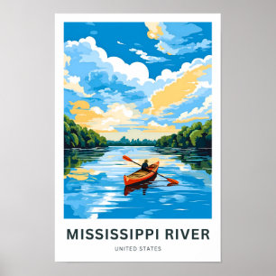 Poster Mississippi River États-Unis Imprimer voyage