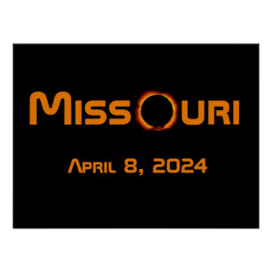 Poster Missouri 2024 Éclipse solaire totale