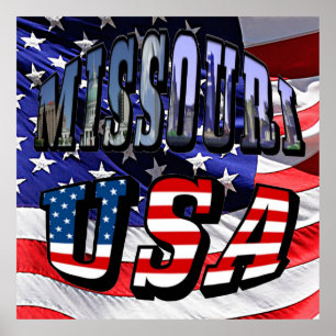 Poster Missouri Picture et USA Text