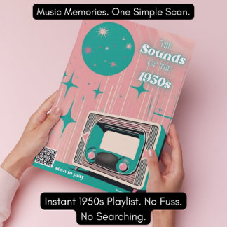 Poster mit 50er-Jahre-Musik-Playlist als Geschenk 
