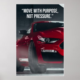 Poster mit Auto-Zitat 'Mit Ziel handeln'