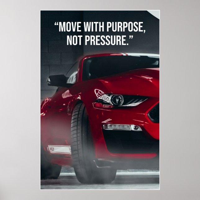 Poster mit Auto-Zitat 'Mit Ziel handeln' (Vorne)