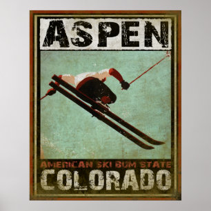 Poster mit Coolem Aspen Ski Print