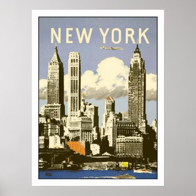 Poster mit Cooler Vintager New York Print (Vorne)