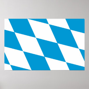 Poster mit der Flagge Bayerns, Deutschland