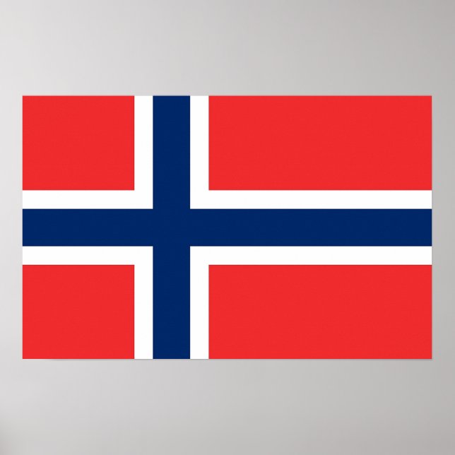 Poster mit der Flagge Norwegens (Vorne)