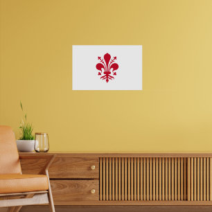 Poster mit der Flagge von Florenz, Toskana