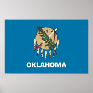 Poster mit der Flagge von Oklahoma, USA