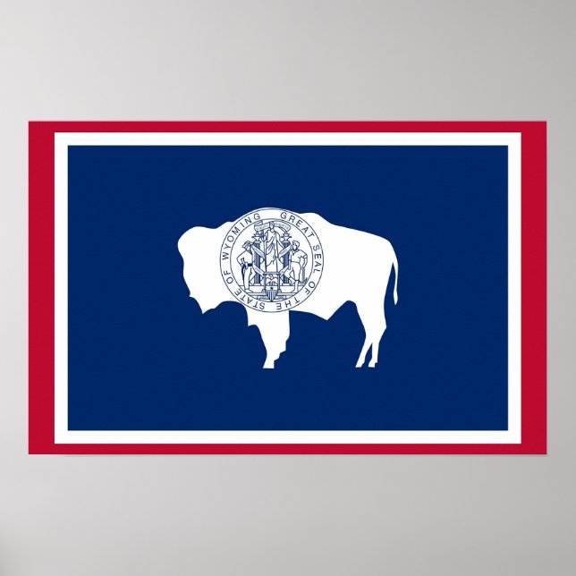 Poster mit der Flagge von Wyoming, USA. (Vorne)