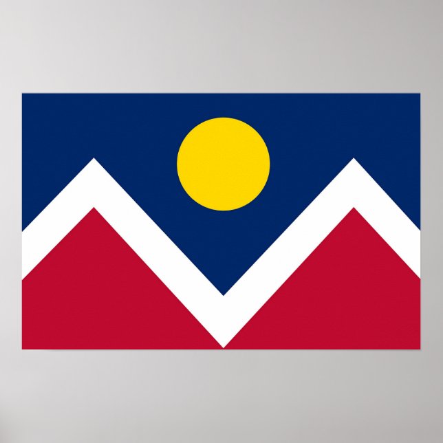 Poster mit Flag von Denver, Colorado, USA. (Vorne)