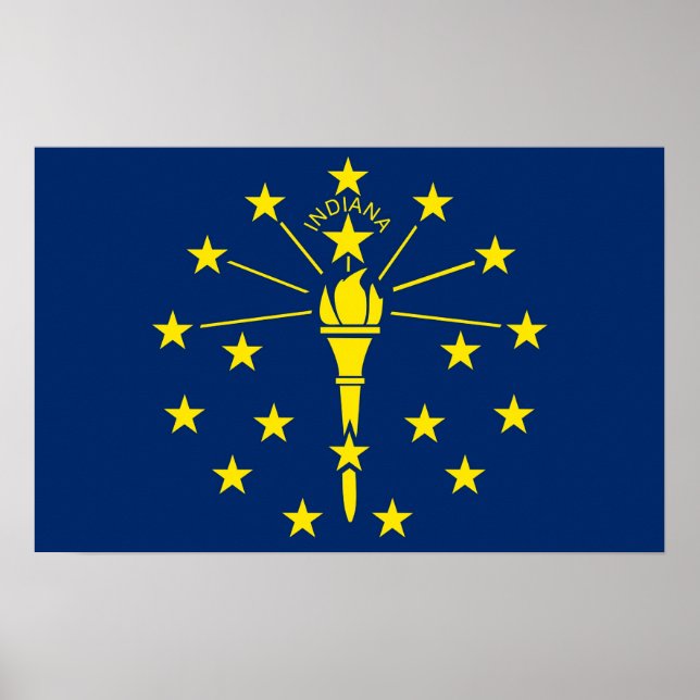 Poster mit Flag von Indiana, USA. (Vorne)