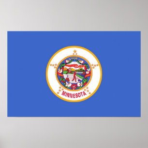 Poster mit Flag von Minnesota, USA.