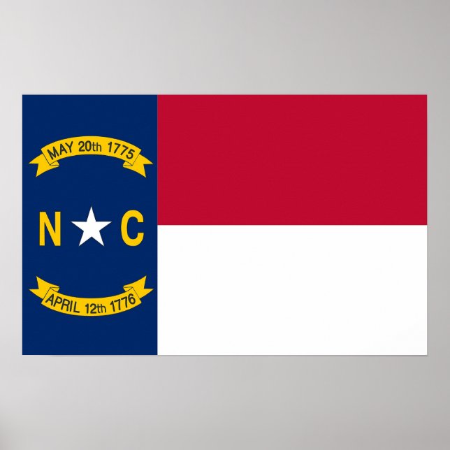 Poster mit Flag von North Carolina, USA. (Vorne)