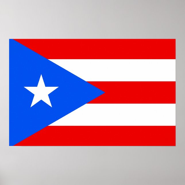 Poster mit Flag von Puerto Rico, USA. (Vorne)
