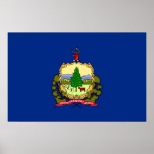 Poster mit Flag von Vermont, USA.