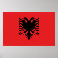 Poster mit Flagge Albaniens