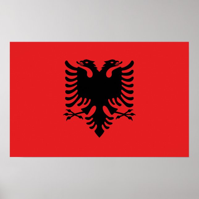 Poster mit Flagge Albaniens (Vorne)