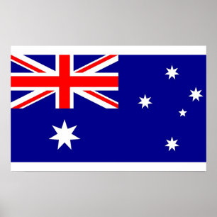 Poster mit Flagge Australiens