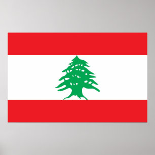 Poster mit Flagge des Libanon