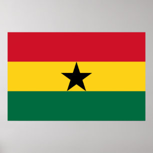 Poster mit Flagge Ghanas
